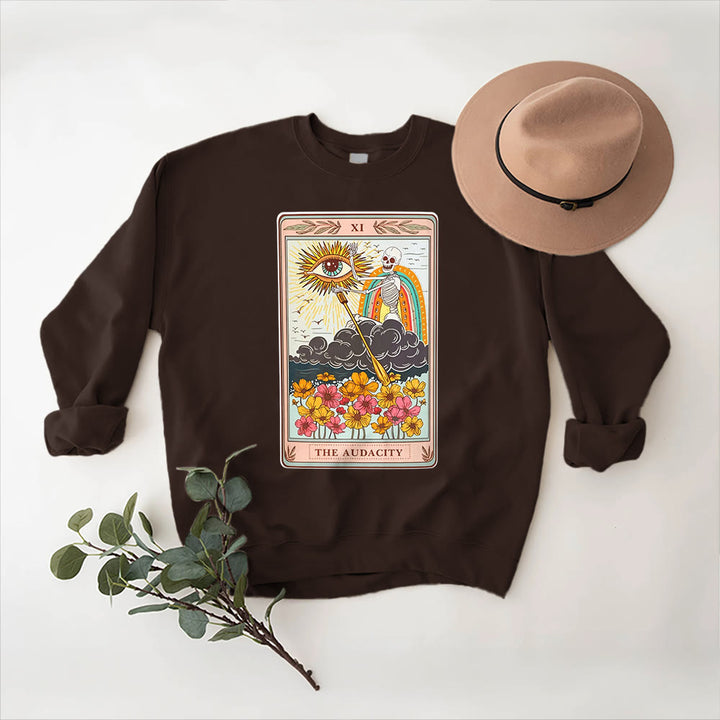 Olivenorma THE AUDACITY Skull Tarot Card Unisex Crewneck Pullover Sweatshirt - image 8