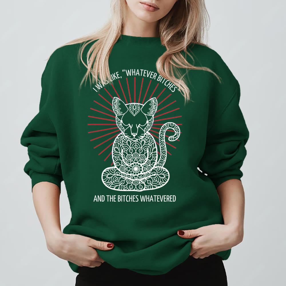 Olivenorma WHATEVER BIT*HES Meditation Inspiritual Long Sleeve Crewneck Sweatshirt - Green - 2XL - image 13