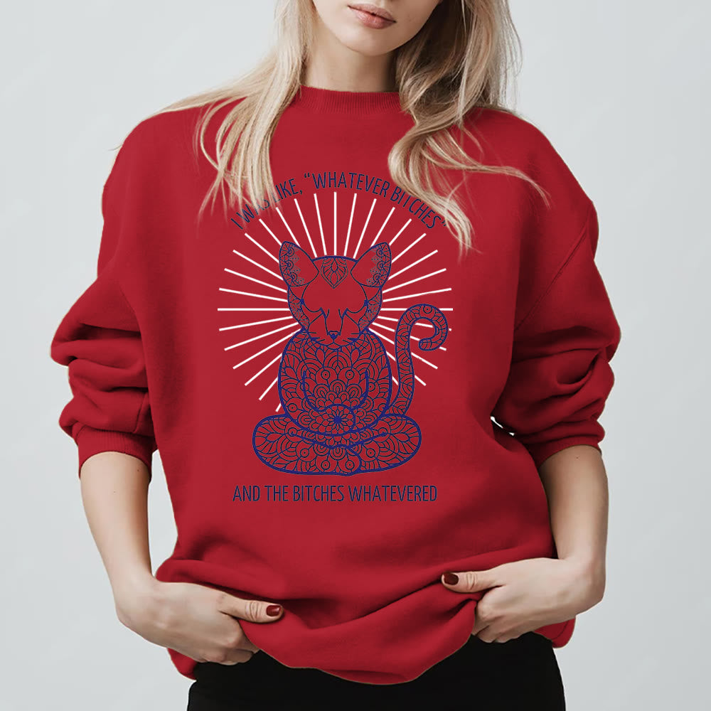 Olivenorma WHATEVER BIT*HES Meditation Inspiritual Long Sleeve Crewneck Sweatshirt - Red - 2XL - image 11