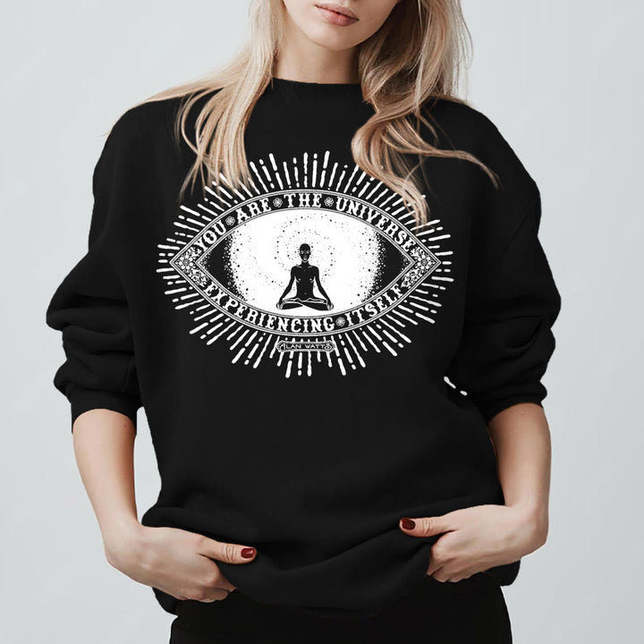 Olivenorma YOU ARE THE UNIVERSE... Motto Inspiritual Fleece Sweatshirt - Black - 2XL - image 5