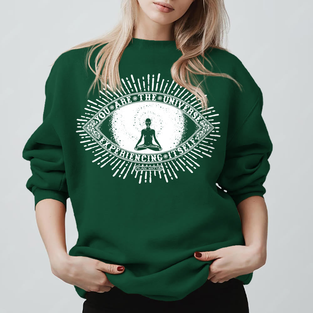 Olivenorma YOU ARE THE UNIVERSE... Motto Inspiritual Fleece Sweatshirt - Green - 2XL - image 13