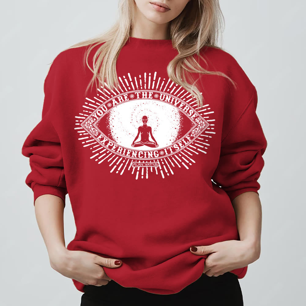 Olivenorma YOU ARE THE UNIVERSE... Motto Inspiritual Fleece Sweatshirt - Red - 2XL - image 11