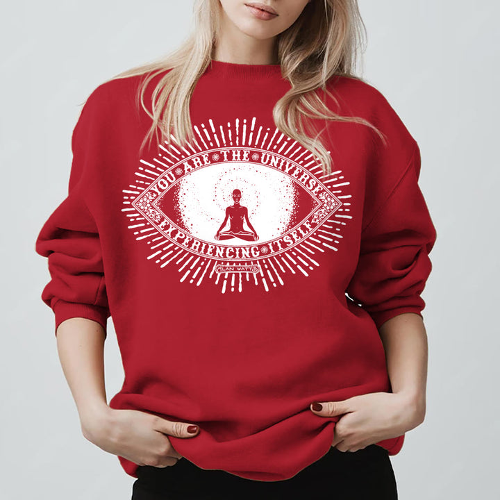 Olivenorma YOU ARE THE UNIVERSE... Motto Inspiritual Fleece Sweatshirt - Red - 2XL - image 11