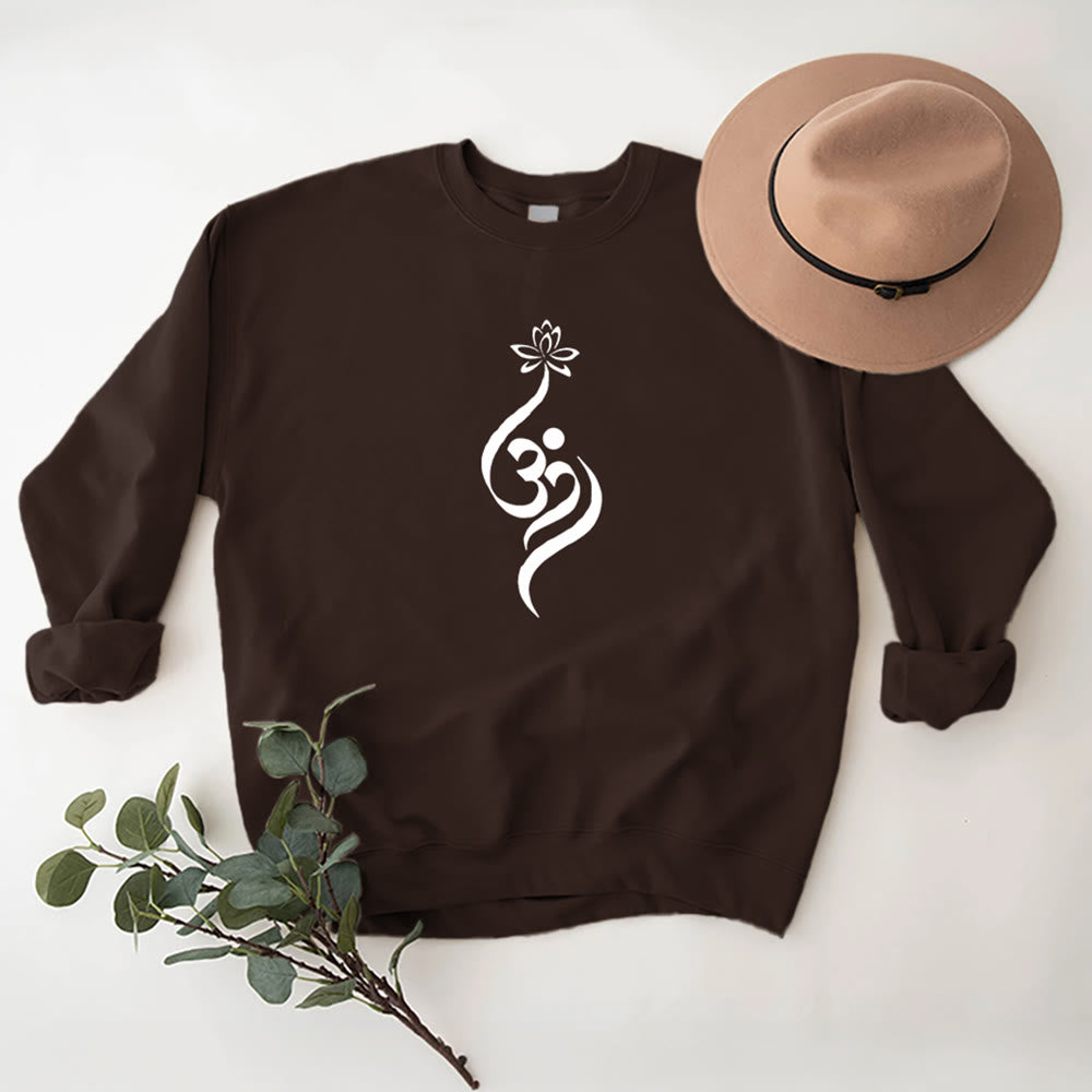 Olivenorma Lightweight OM Symbol Lotus Meditation Inpiritual Fleece Sweatshirt - image 11