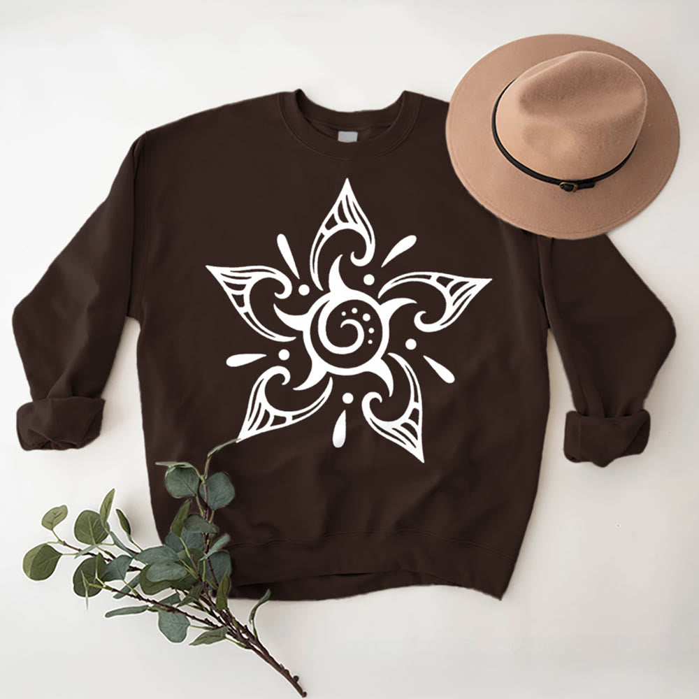 Olivenorma Tribal Mystical Spiritual Growth Floral Fleece Pullover Sweatshirt - image 10