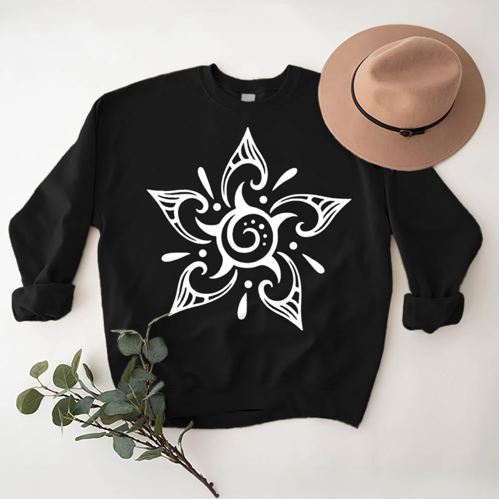 Olivenorma Tribal Mystical Spiritual Growth Floral Fleece Pullover Sweatshirt - image 6