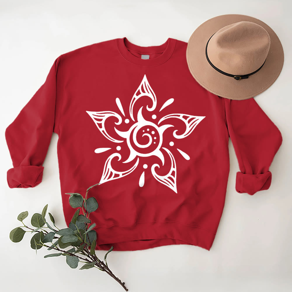 Olivenorma Tribal Mystical Spiritual Growth Floral Fleece Pullover Sweatshirt - image 1