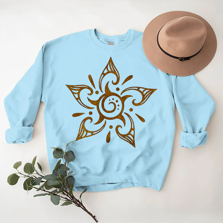 Olivenorma Tribal Mystical Spiritual Growth Floral Fleece Pullover Sweatshirt - image 16