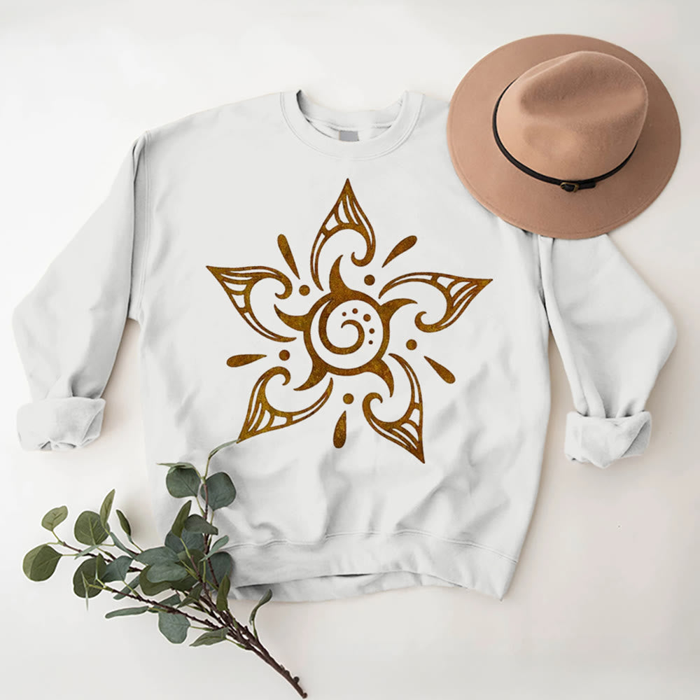 Olivenorma Tribal Mystical Spiritual Growth Floral Fleece Pullover Sweatshirt - image 4