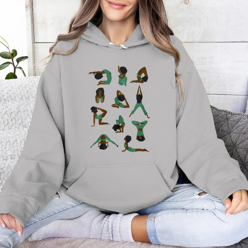 Olivenorma Yoga Poses Oversized Sweatshirts Outfits Fleece Sweaters Tops Hoodies - Grey - 2XL - image 8
