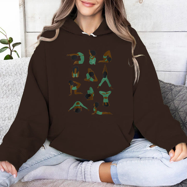 Olivenorma Yoga Poses Oversized Sweatshirts Outfits Fleece Sweaters Tops Hoodies - Brown - 2XL - image 10