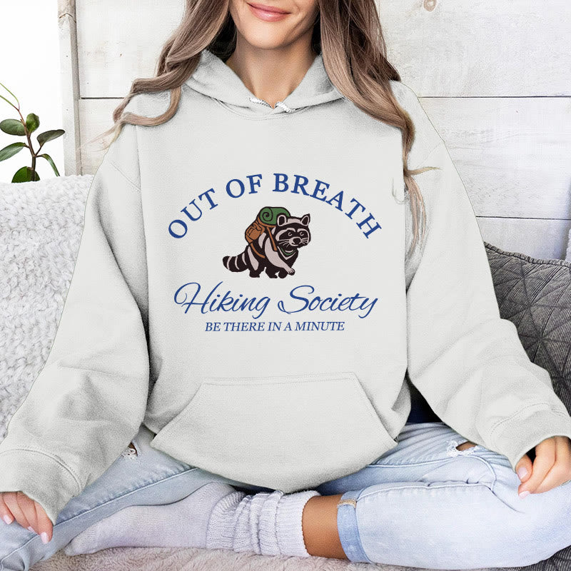 Olivenorma OUT OF BREATH Raccoon Healing Sweaters Unisex Fleece Tops Loose Fits Hoodies - White - 2XL - image 6