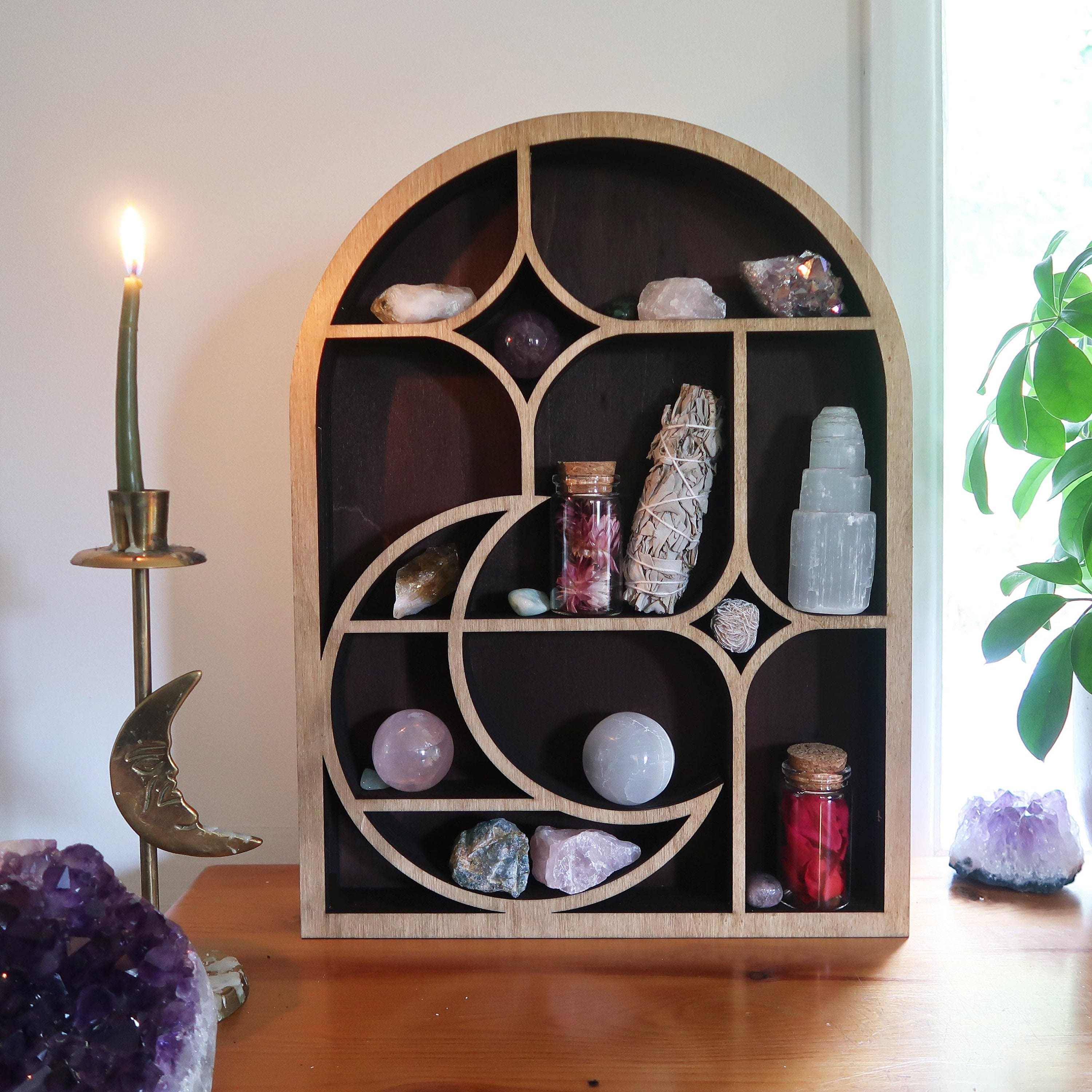 Olivenorma Black Elephant Crystal Display Shelf main image 1
