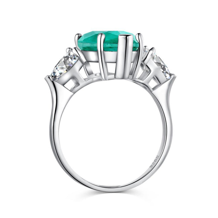 Olivenorma Paraiba Tourmaline White Zircon Exquisite Ring