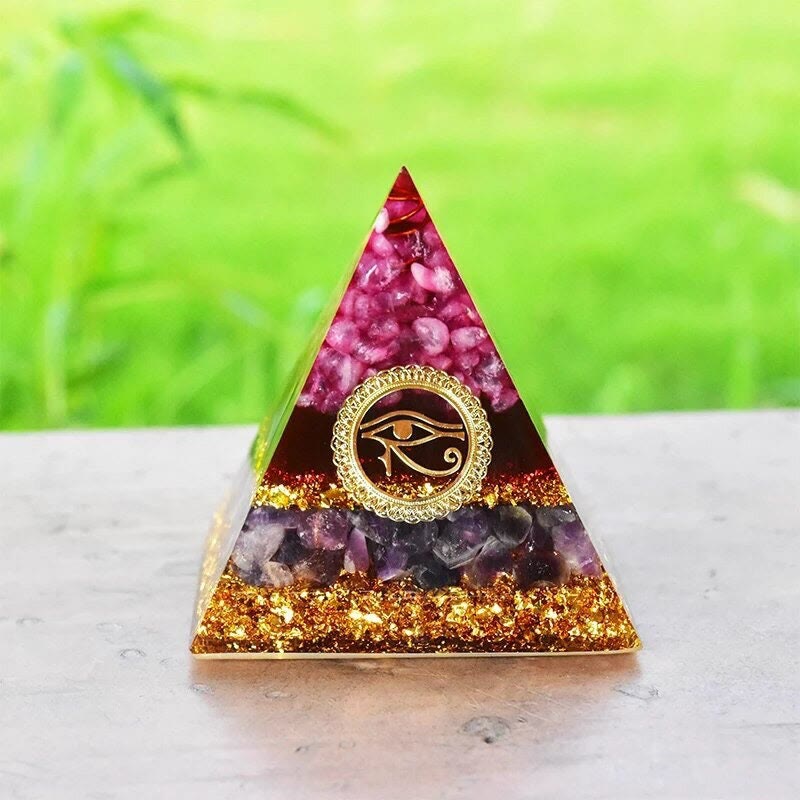 Olivenorma Pink Crystal Amethyst Eye Of Horus Orgone Pyramid  us ...