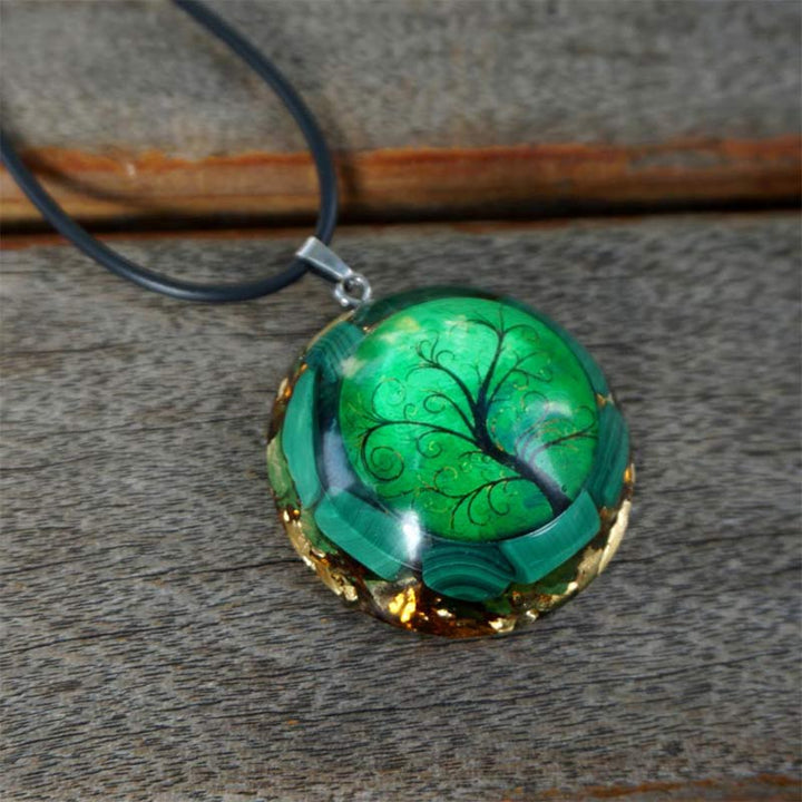 Olivenorma Natural Malachite Tree Of Life Necklace - image 3