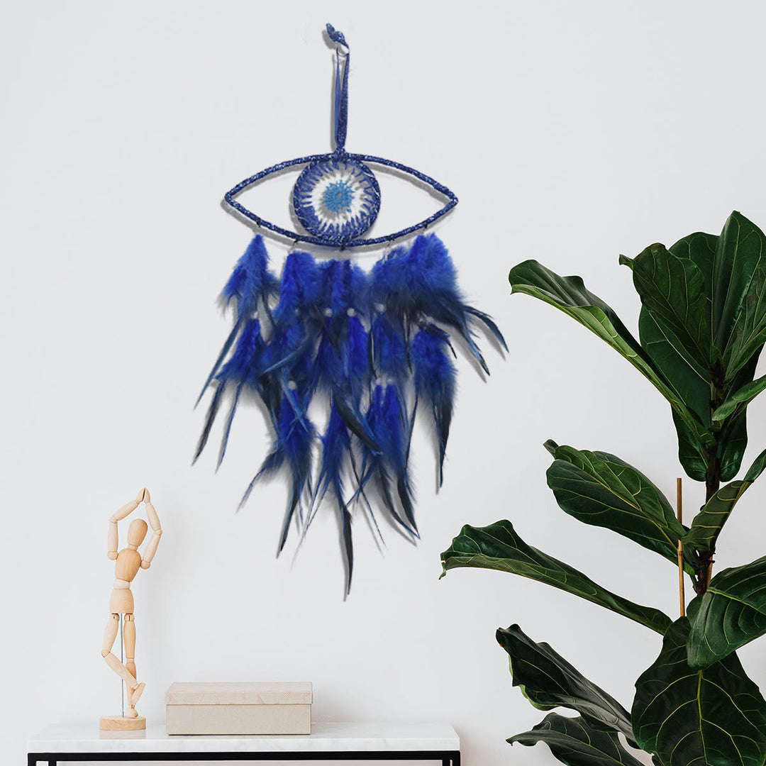 Olivenorma Blue Evil Eye Feather Dream Catcher