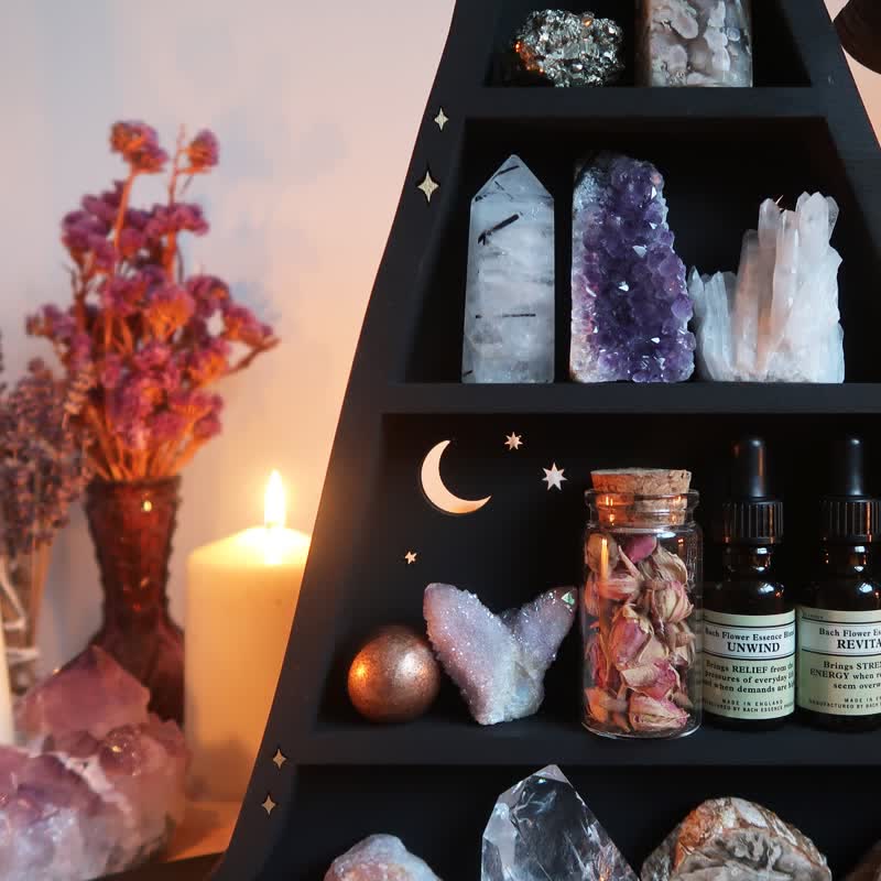 Olivenorma Witch Hat Wooden Crystal Shelf