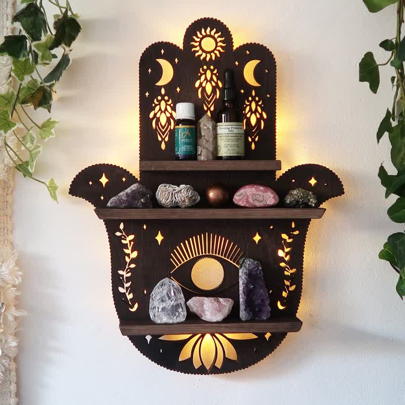 Olivenorma Hamsa Hand Protection Crystal Shelf