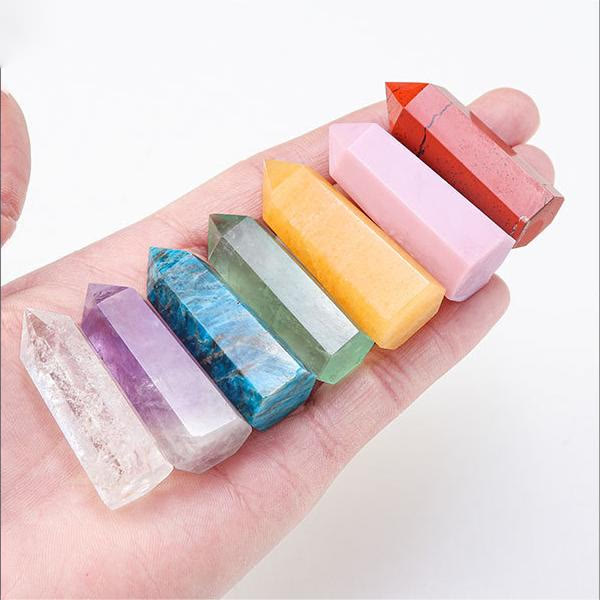 Olivenorma Chakra Raw Stone Decoration Set Crystal Wands