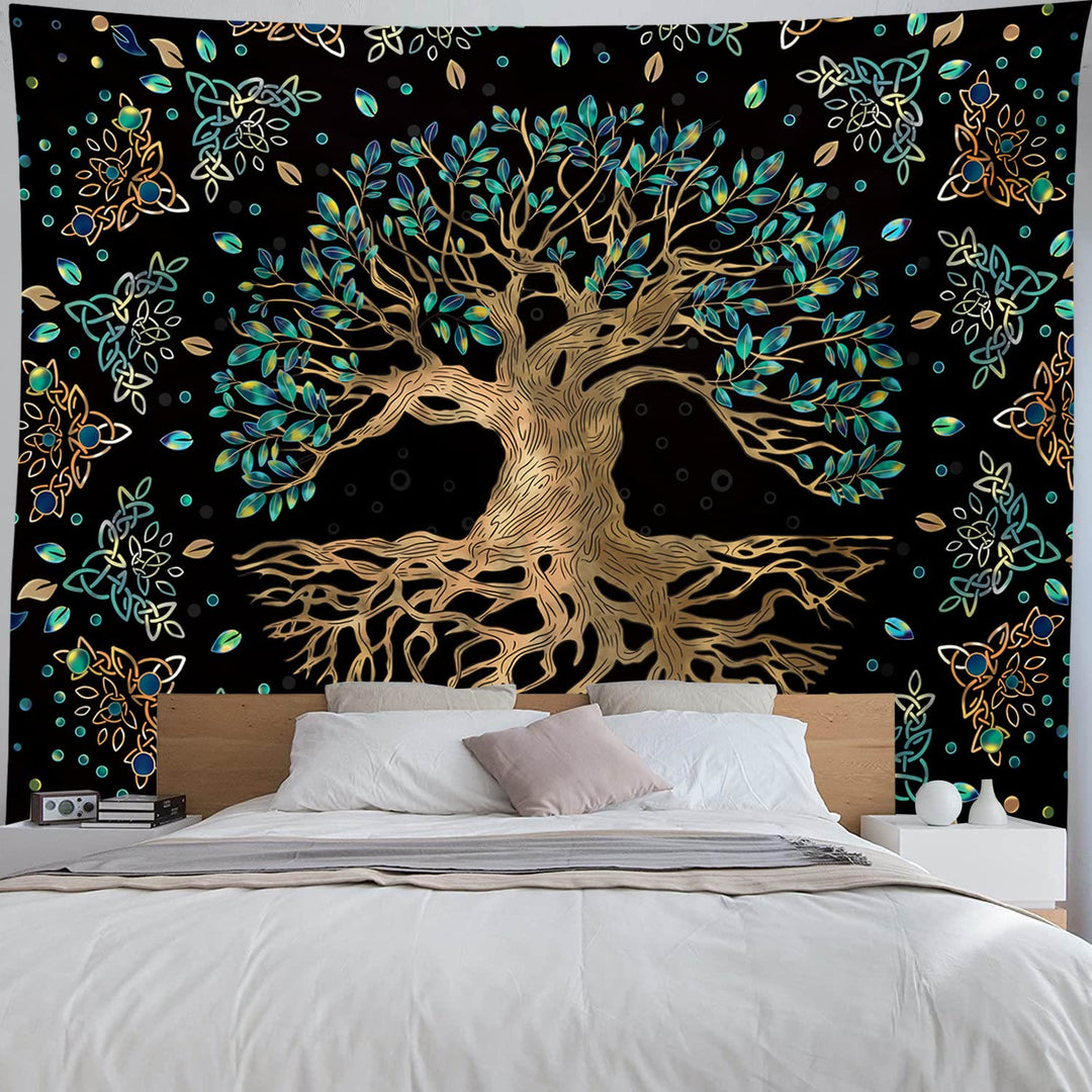 Olivenorma Life Of Tree Wall Hanging Black Green Tapestry