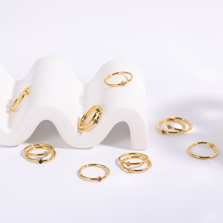 Olivenorma Birthstone 12 Month Birth Slim Ring - image 4