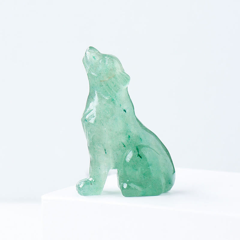 Olivenorma Natural Crystal Little Wolf Boy Gemstone Decoration - Green Strawberry Quartz - image 6