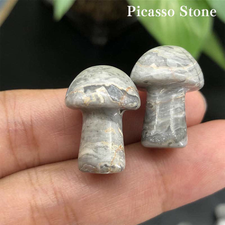 Olivenorma Natural Crystal Mini Mushroom Decoration  - Picasso Stone - image 15