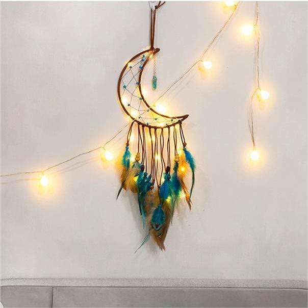 Olivenorma Turquoise Pendant Blue Brown Feather Dream Catcher - image 2