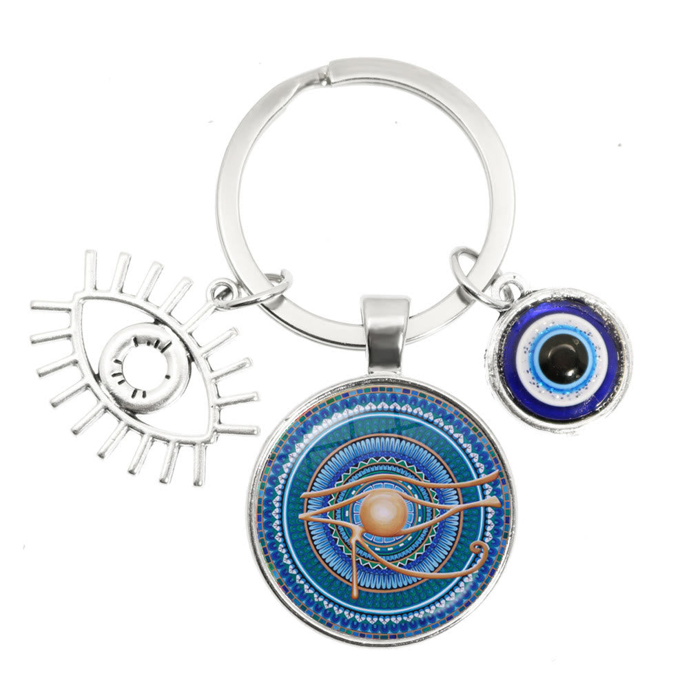 Olivenorma Blue Evil Eye Hamsa Epoxy Keychain