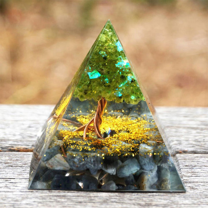FREE Today: Moonlit Growth Peridot & Grey Moonstone Orgone Pyramid - image 4