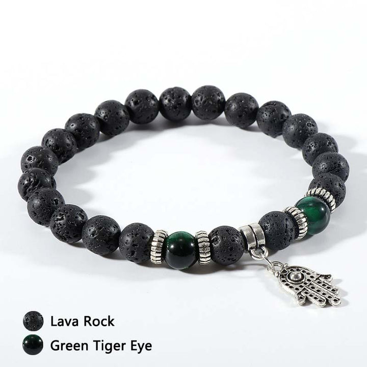 Malachite Tiger Eye Lava Stone Bracelet