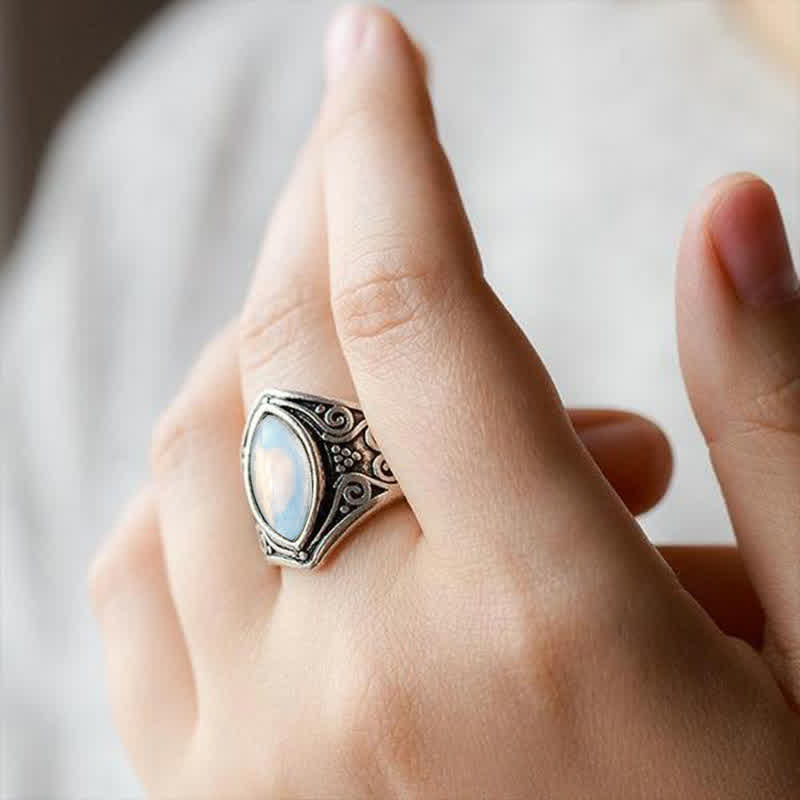 Olivenorma Moonstone Healing Protection Ring