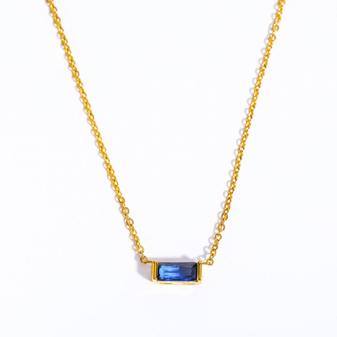 Olivenorma Simple Rectangular Birthstone Pendant Stainless Steel  Gift Card Necklace - image 30