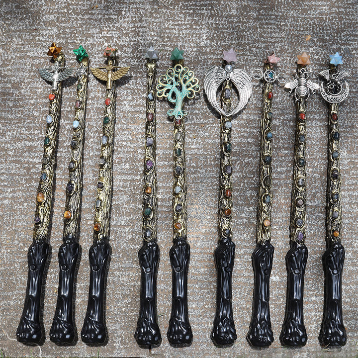 Olivenorma Natural Chakra Merkaba Crystal Wands