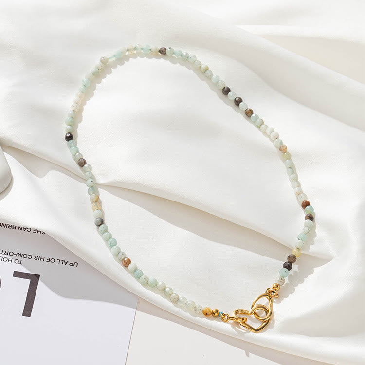 Olivenorma Natural Amazonite Gemstone Clavicle Necklace