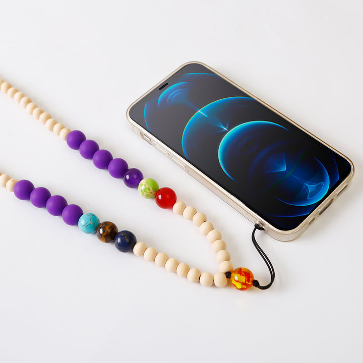 Olivenorma Natural Crystal String Handmade Wooden Beads Phone Strap