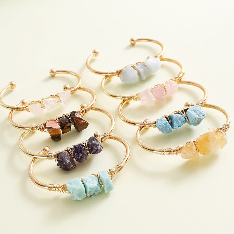 Olivenorma  Vintage Raw Crystal Gemstone Bracelet