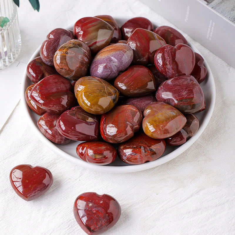 Olivenorma Red Agate Polished Play Stone Crystal Heart