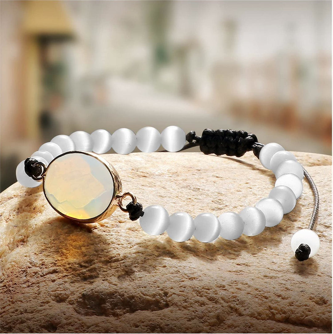 Olivenorma Cat's Eye Stone Beaded Opalite Bracelet