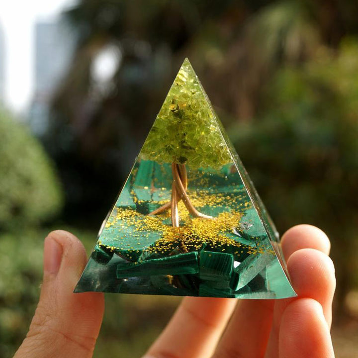 FREE Today: Sacred Heart Forest Malachite & Peridot Orgone Pyramid - image 2