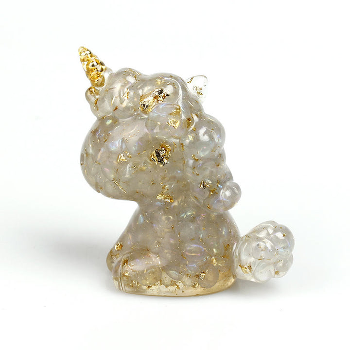 Olivenorma Crystal Unicorn Gemstone Decoration - Bubble Stone&Gold Foil - image 36
