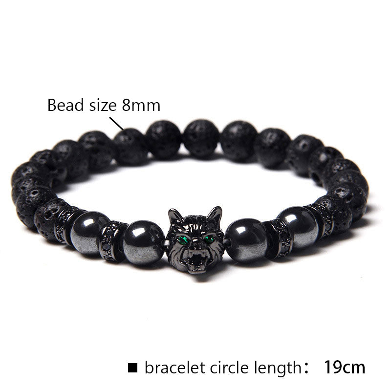 Olivenorma Obsidian Wolf Bracelet