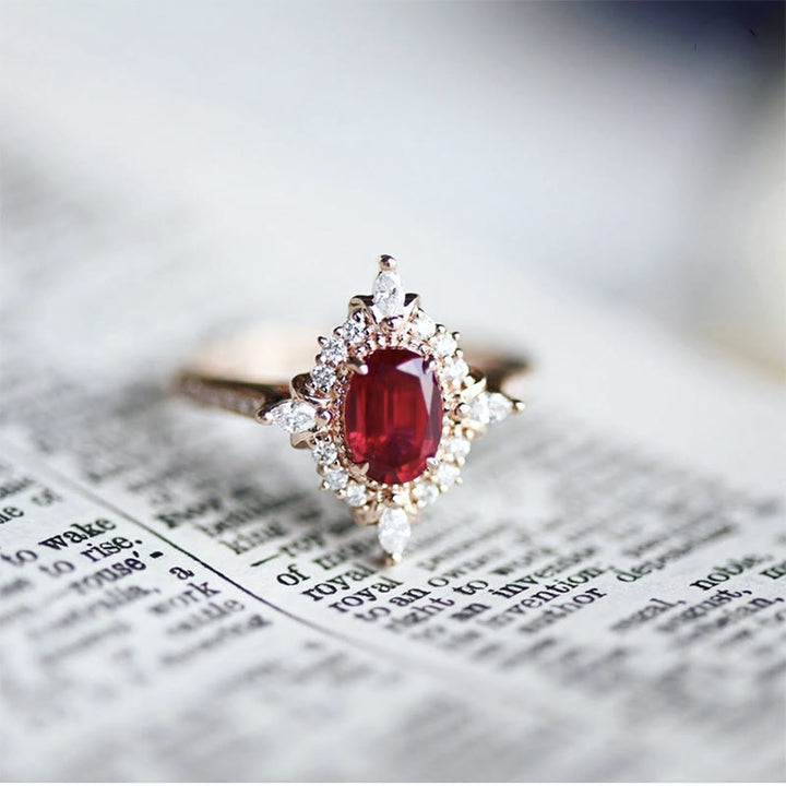 Olivenorma Vintage Ruby "Miss Rose" Atmosphere Ring