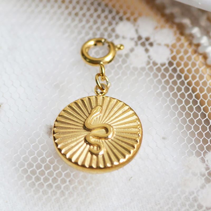 Olivenorma Geometric Round Or Water Drop Crystal Gold Pendant Necklace - Snake - Necklace #4 - image 7