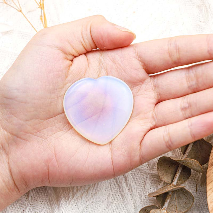 Olivenorma Opalite Healing Heart Worry Stone