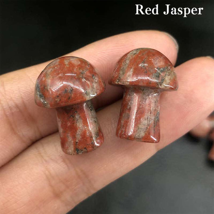Olivenorma Natural Crystal Mini Mushroom Decoration  - Red Jasper#1 - image 34