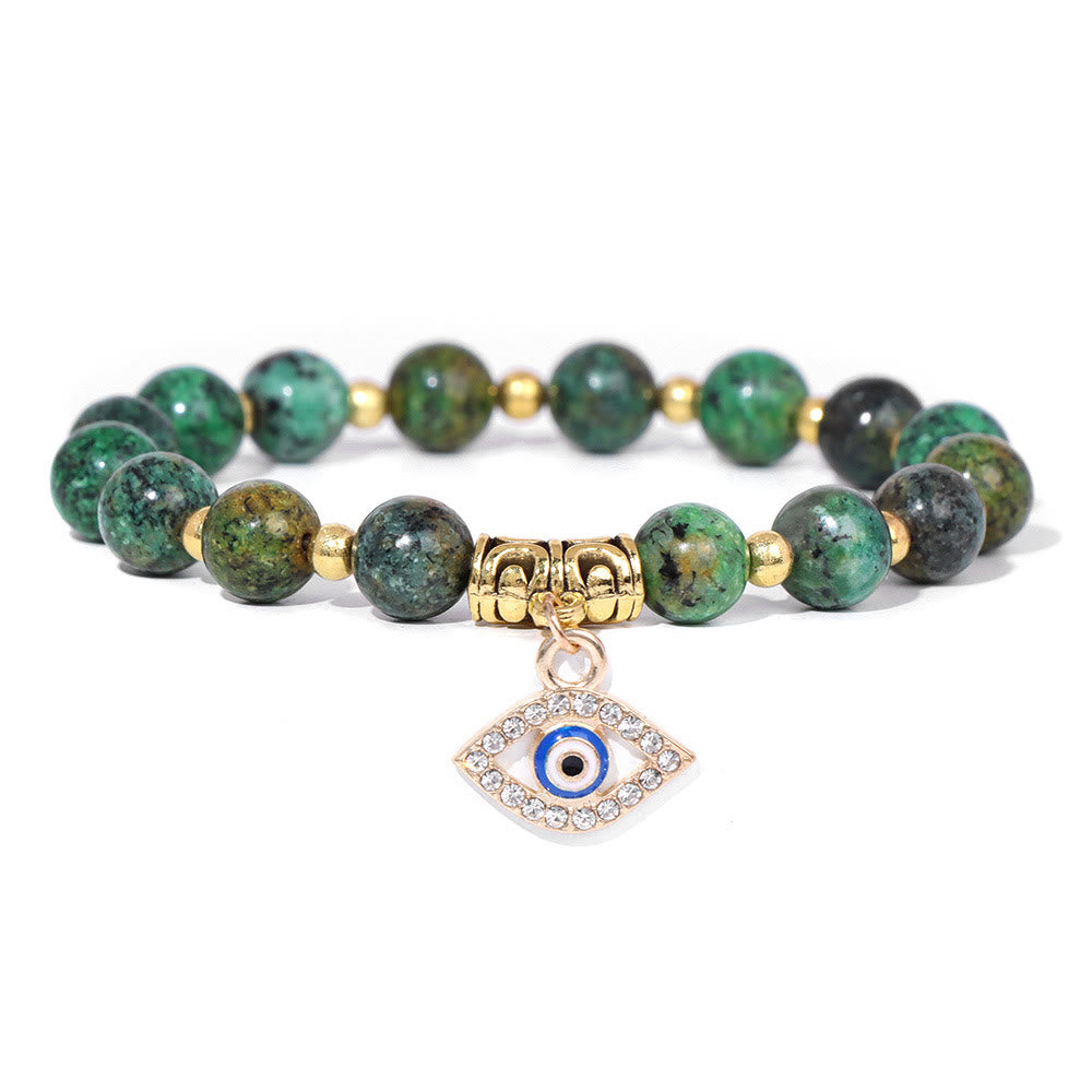 Olivenorma Natural Stone Beaded Evil Eye Pendant Bracelet