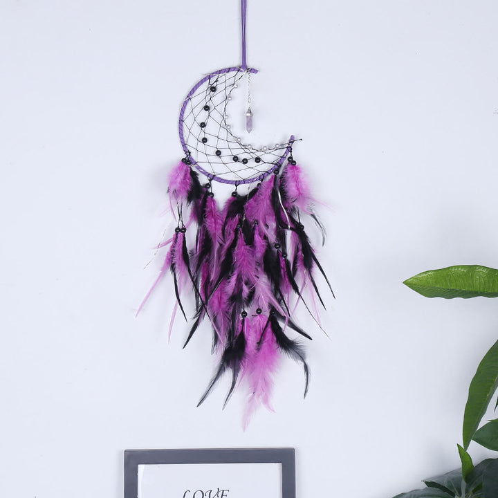 FREE Today: "Peace Energy" Amethyst & Obsidian Moon Feather Dream Catcher - image 3