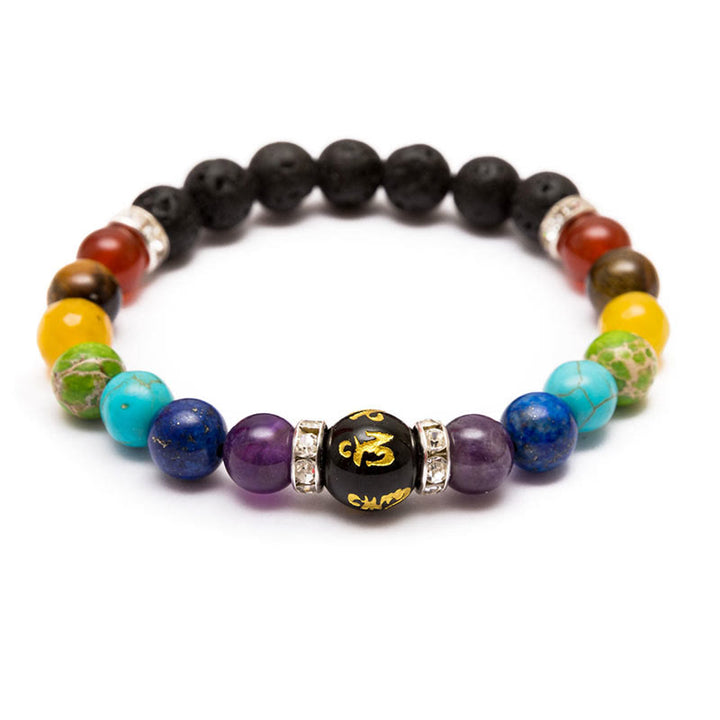 Olivenorma Anxiety Relief Natural Crystal Healing Chakra Bracelet